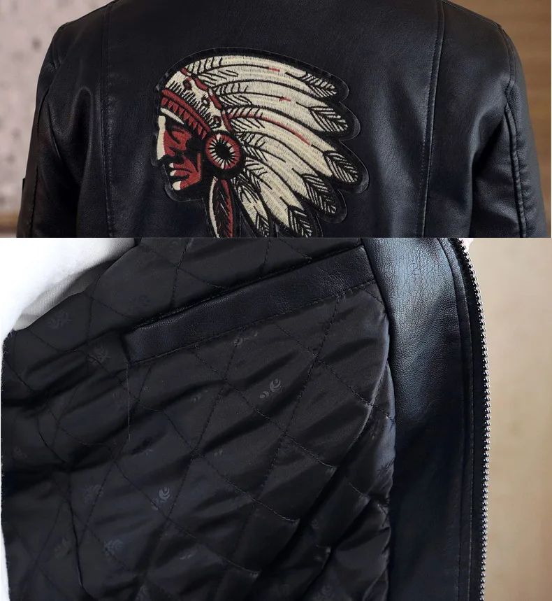 

2021 New Style Young and Middle-aged Leather Jacket Men's Jacket Loose Lapel PU Fur One Plus Cotton Casual Korean Direct Sales