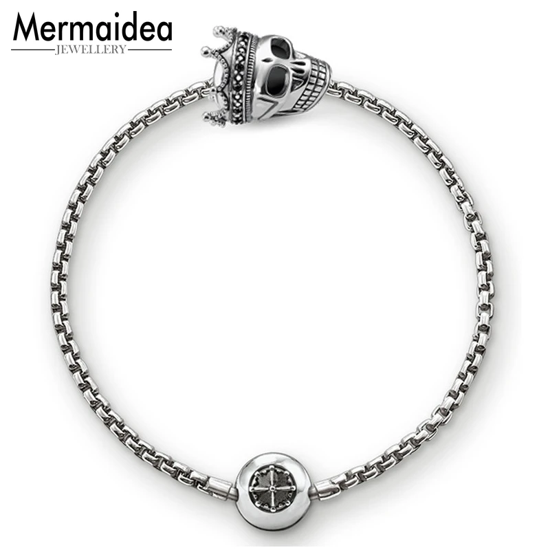 Браслет с бусинами цепочка черепом король карма ювелирные изделия подарок для