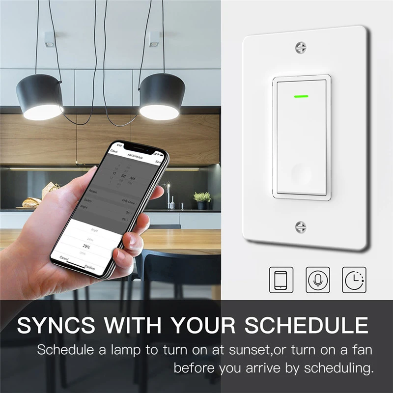 UNKAS Wi-Fi настенный светильник выключатель Smart Life/приложение Tuya дистанционного