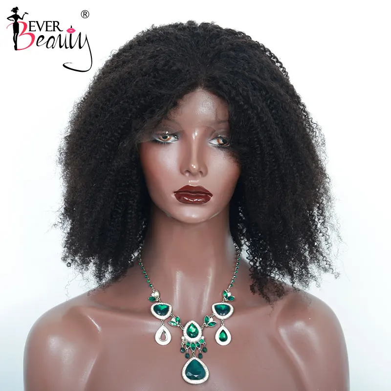 Монгольский афро кудрявый вьющиеся Синтетические волосы на кружеве