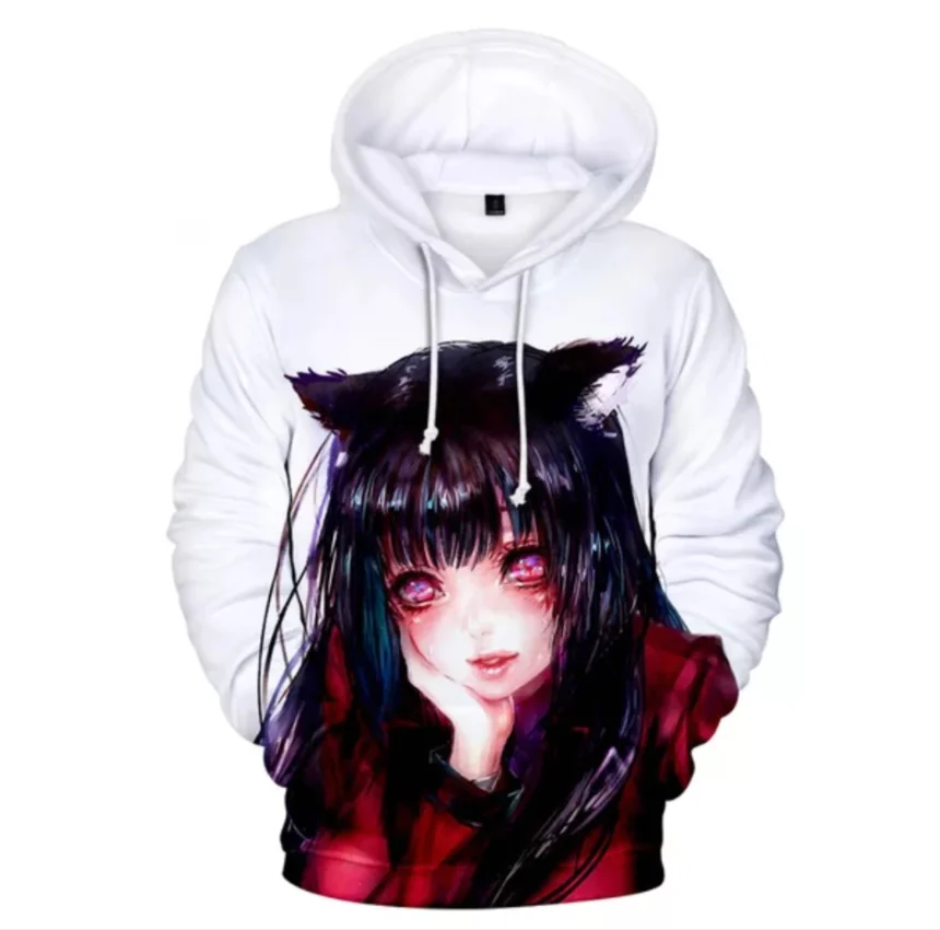

3D Hoodies Print Kakegurui Anime Hip Hop Men/women Casual Clothes Long Sleeve Warm Plus Size Tops