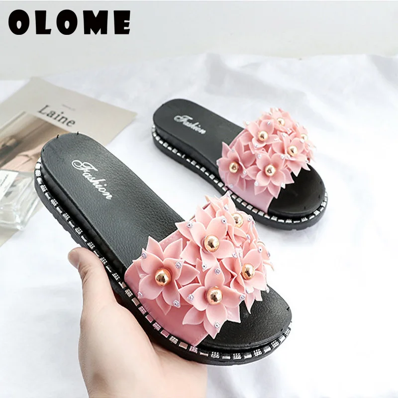 Босоножки женские с кристаллами натуральная сетчатая красная обувь плоский