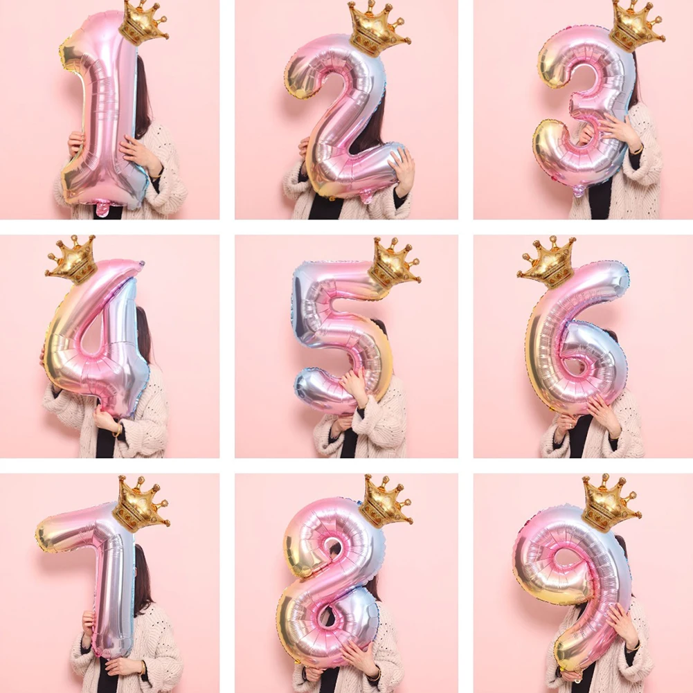 

Digit Helium foil Ballons for kids 32inch Number balloon pink Foil Balloons Party Decor Birthday Wedding Decor Party Supplies