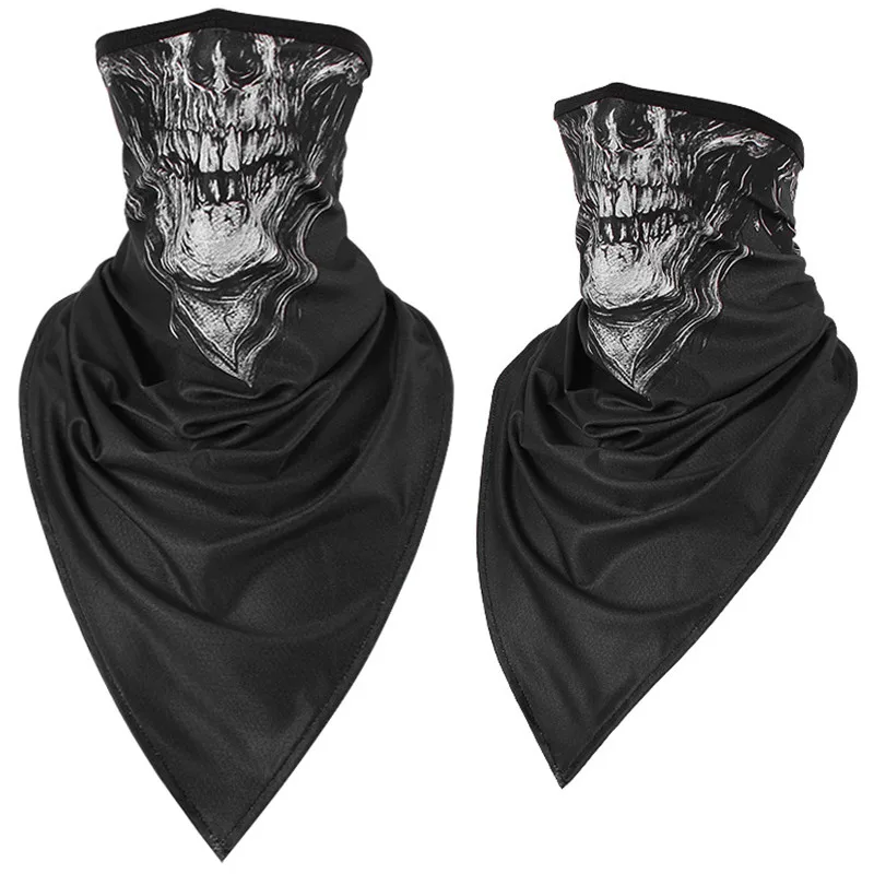Горячая продажа дышащий ледяной шелк Балаклава череп половинный шарф шеи