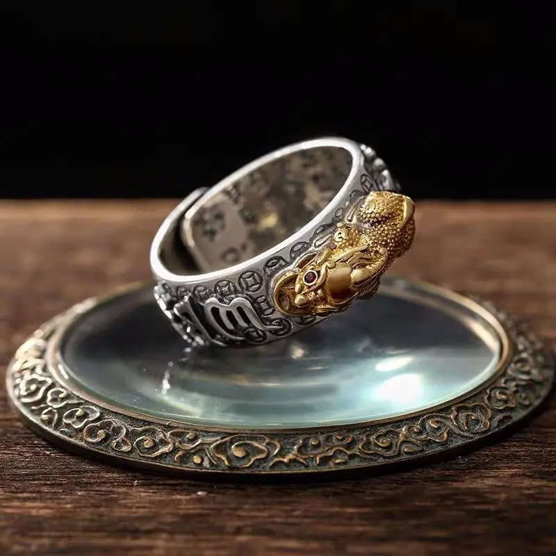 

Domineering Men's Ring Pi Xiu Feng Shui Wealth Good Lucky Jewelry Buddhism Ring Personality Animal Wedding Ring Hip Hop Jewelry