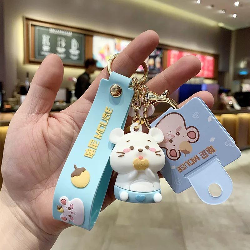 

Cartoon Fine Hani Hamster Keychain Girl Creative Bag Accessories Key Chain Cute Little Hamster Children's Toy Pendant Keyring