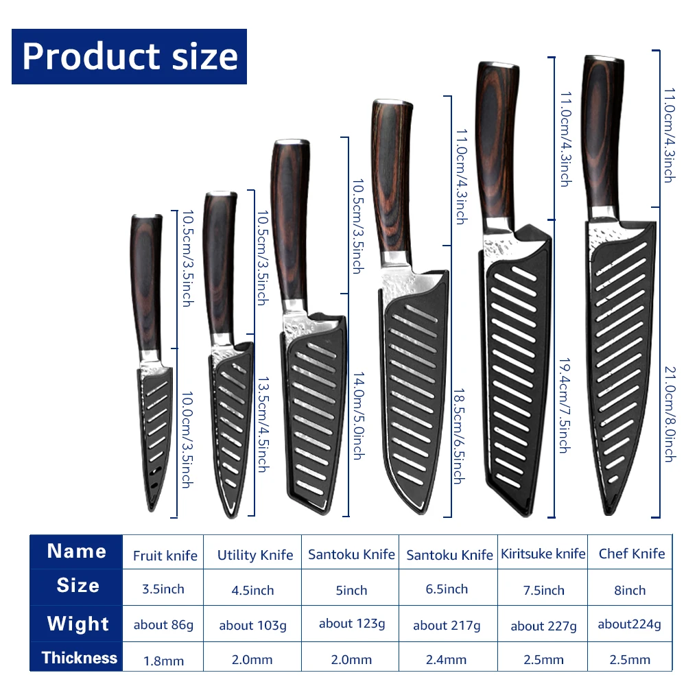 

Kitchen Chef Knife 8 inch Professional Japanese Santoku Knife Stainless Steel Meat Cleaver