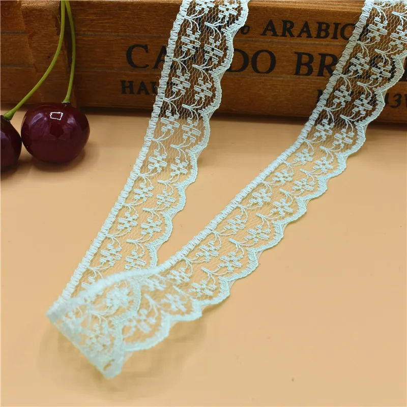 Красивые кружева мятного зеленого цвета ленты 10 ярдов/партия 22 мм Ширина DIY