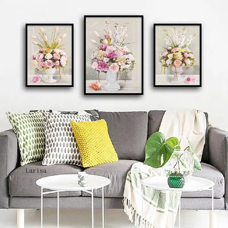 

Scandinavian Style Poster Color Flower Bouquet Wall Art Canvas Paintings and Prints Family Restaurant Kitchen Decoration Photos
