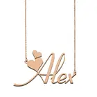 Золотое имя Alex имя ожерелье из нержавеющей стали на заказ для женщин девушек Лучшие Друзья День рождения Свадьба рождественские дни матери подарок