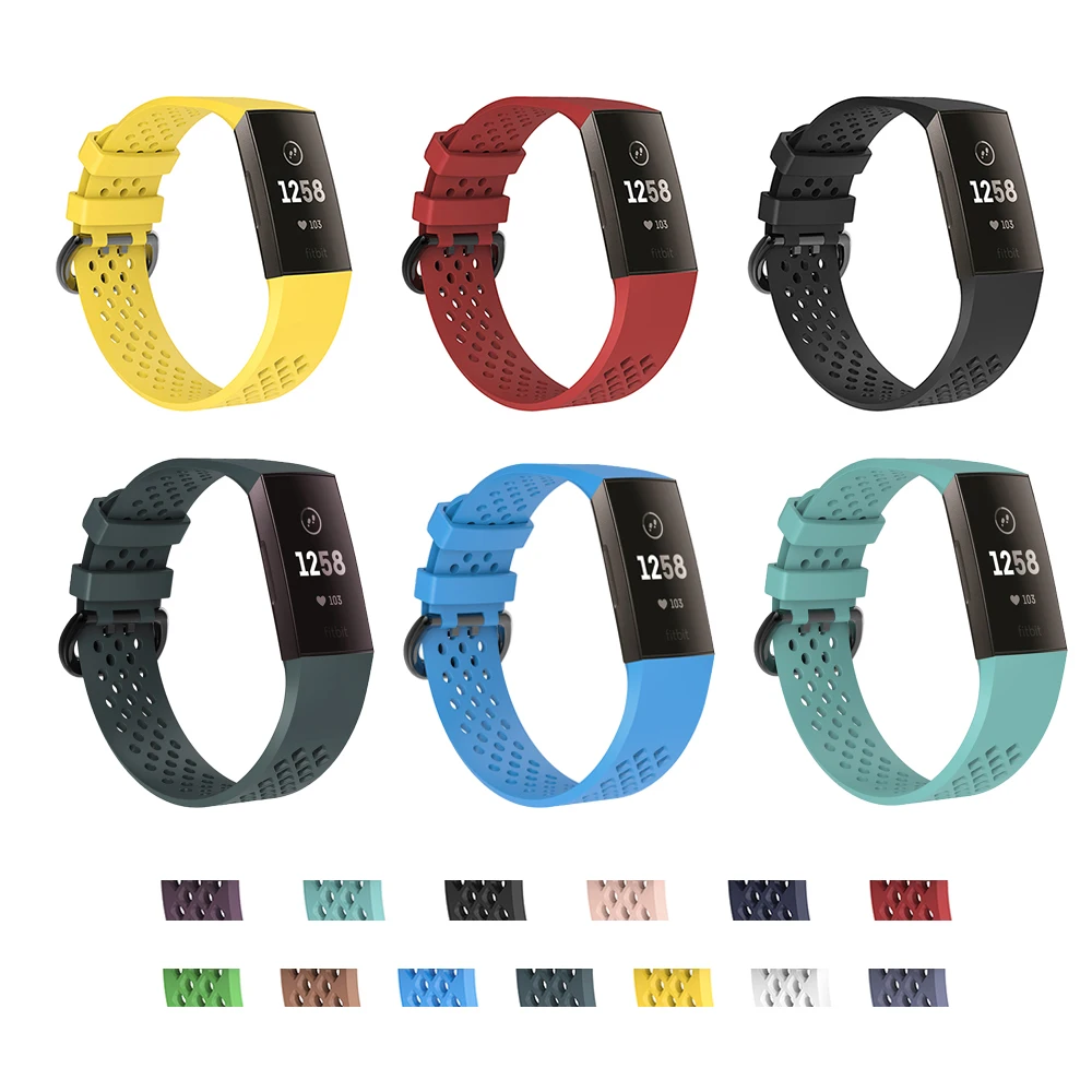 

Soft Silicone Strap for Fitbit Charge 4 Watch band Breathable Bracelet for fitbit Charge3 3SE Wristband Waterproof Correa Straps