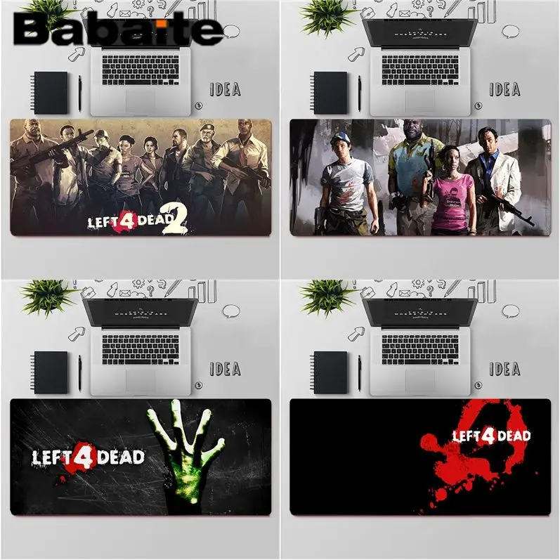 Высококачественный мягкий игровой коврик для мыши Babaite левый 4 Мертвых Зомби