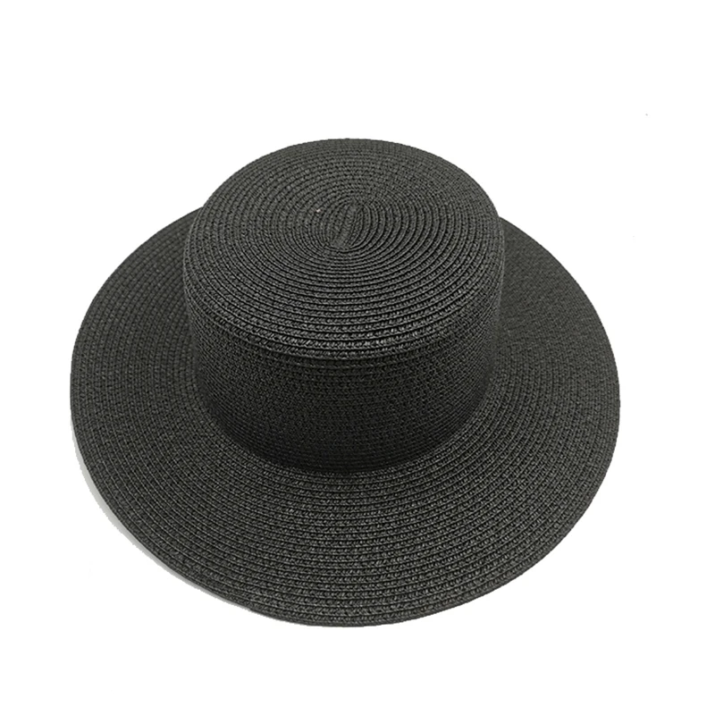 

sun hats women men caps flat top wide brim straw hats summer spring outdoor beach handemade casual white black bucket women hats