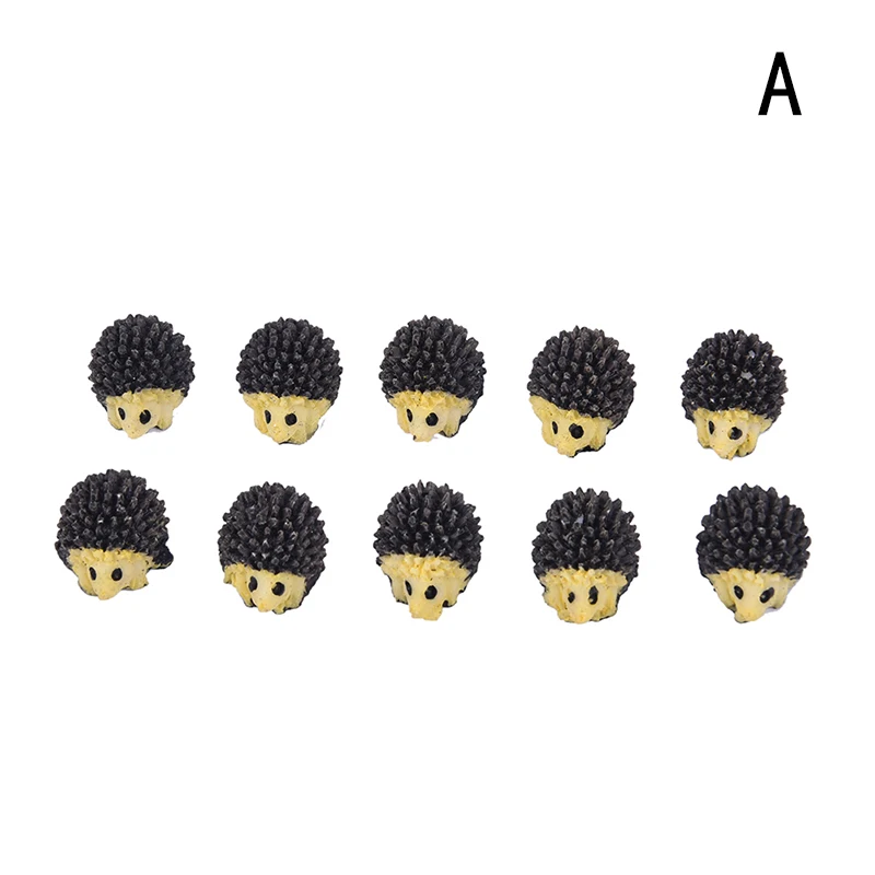 

10pcs/Lot Hedgehog Miniature Figures Decorative Mini Fairy Garden Animals Moss Micro-landscape Ornaments Resin Baby Toy