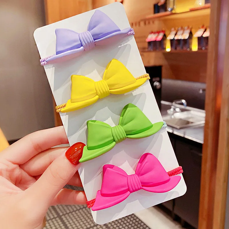

New Girls Cute Colorful Bow Scrunchie Ponytail Hold Elastic Hair Bands Sweet Rubber Bands Hair Tie Fashion Hair Accessories
