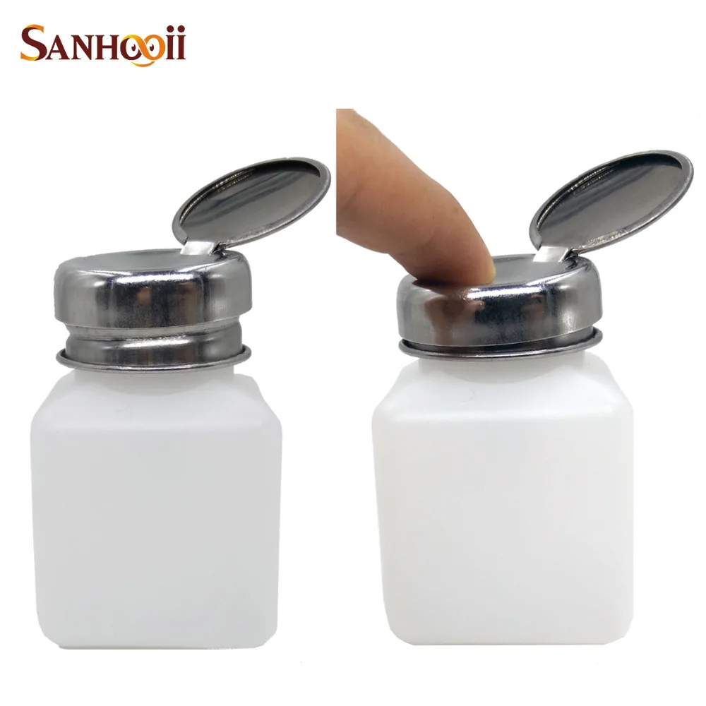 

DIY 100ML Press Pump Liquid Alcohol Rosin Thinner Nail Art Polish Remover Dispenser Cleaner Pumping Bottle Anti-volatile