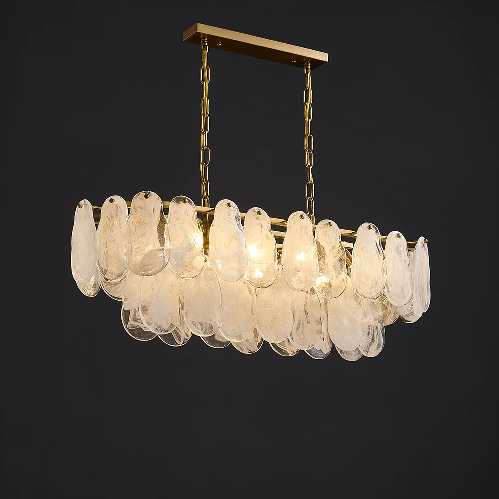

Mist Glass Modern Chandelier Lighting LED Copper Frame Luxury Ceiling Lamp Art Deco Loft Living Room Sample Room Dining Table