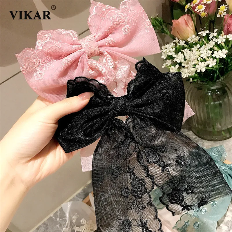 

VIKAR New Sexy Lacec Headband Women Summer Luxury 8in Big Bow Hair Ornament Clips Hairpins Headwear Fashion Hair Accessories