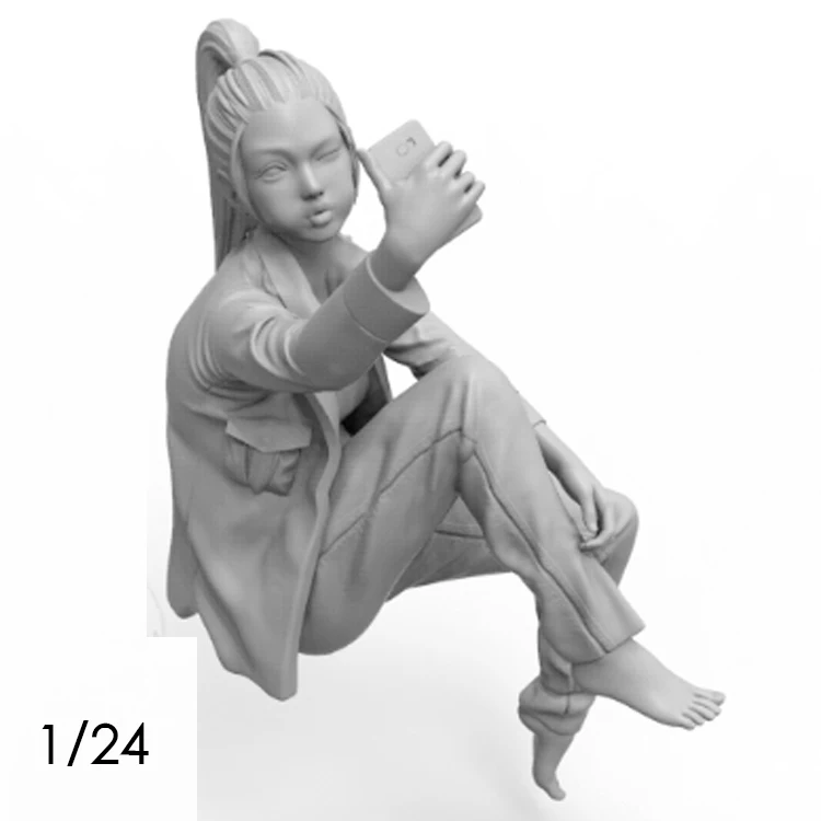 

1/24 Resin Model figure GK Selfie girl Dael Girl in action Unassembled and unpainted kit