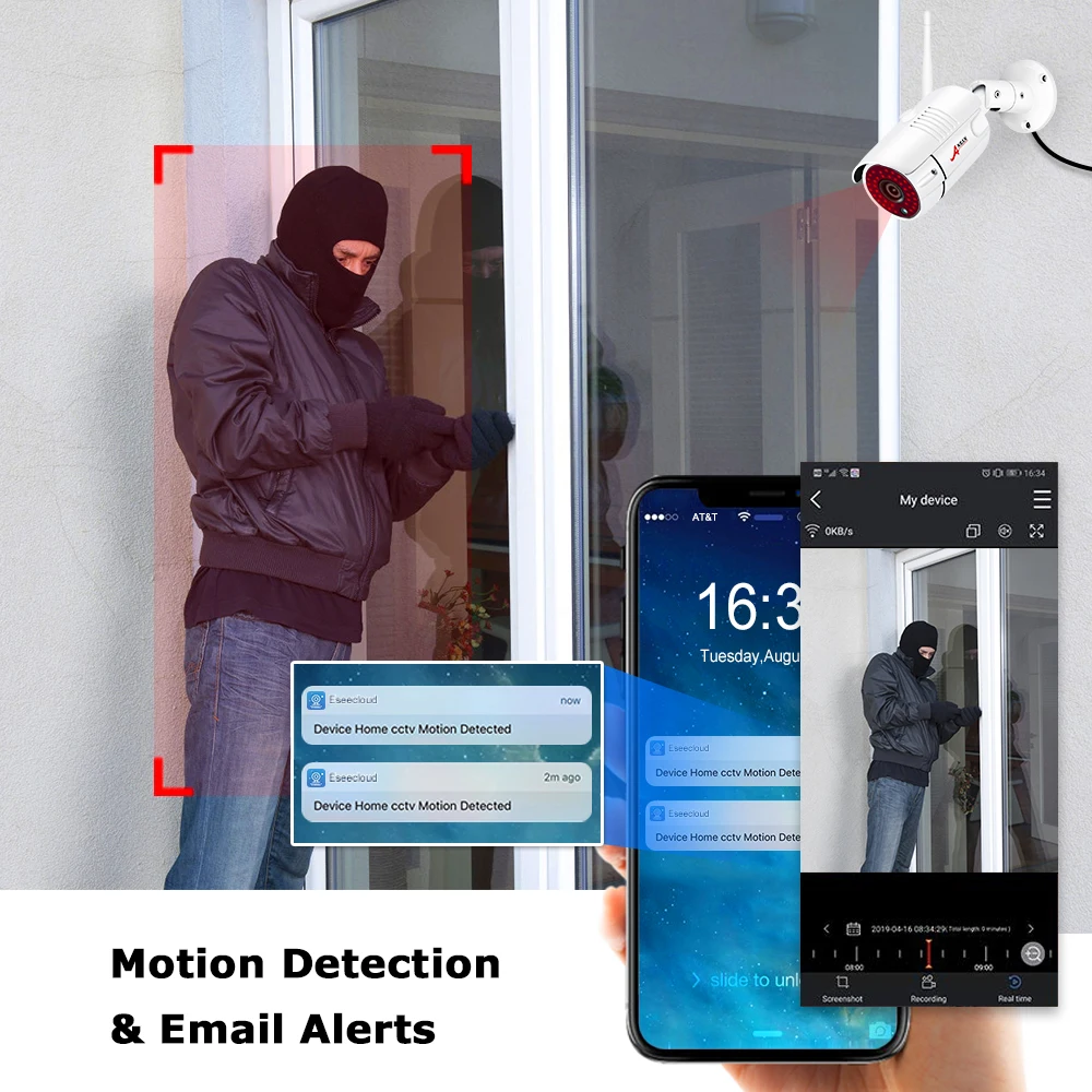 ANRAN Беспроводная 3MP CCTV система NVR комплект Открытый P2P Wifi IP камера безопасности