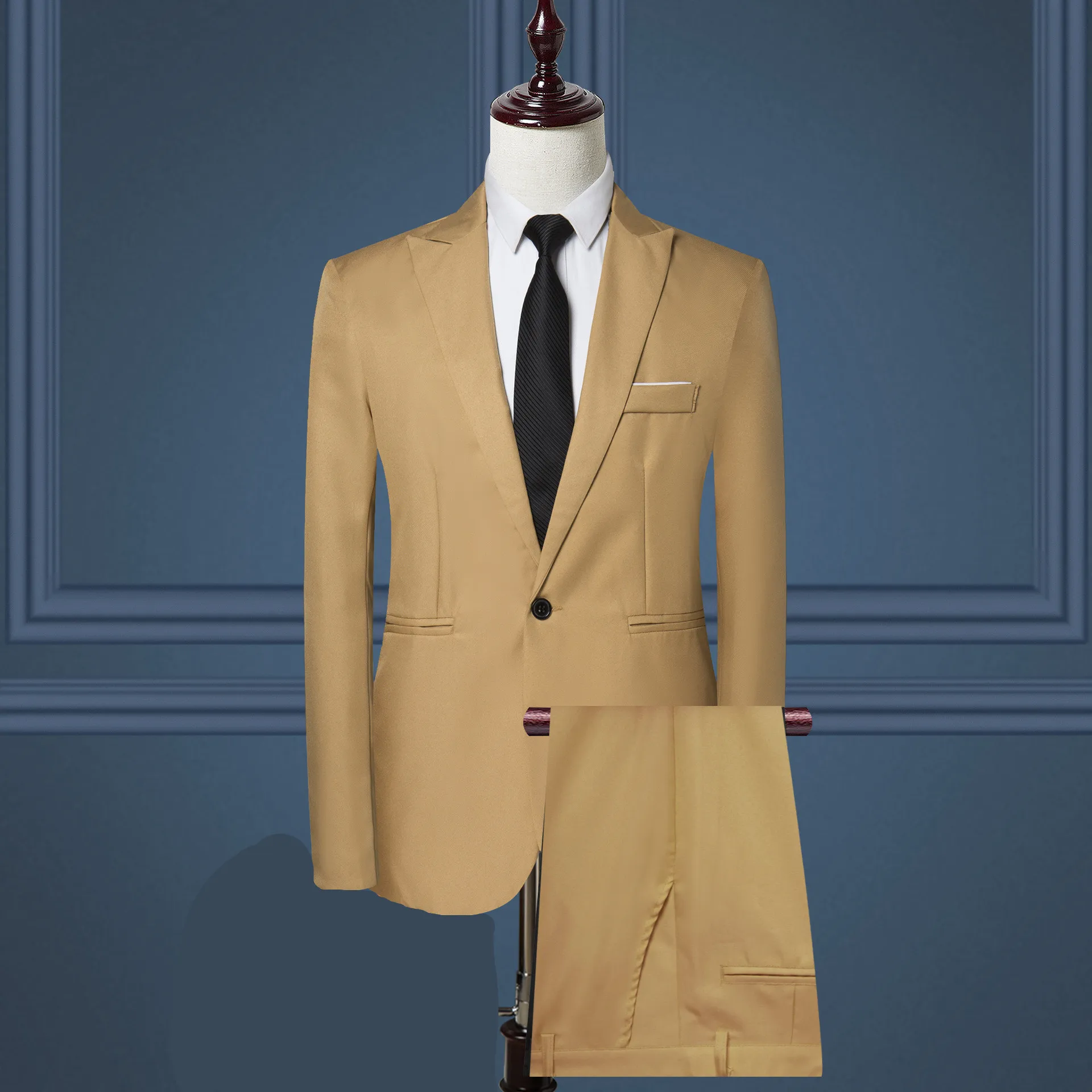 

White Man Formal Business Suits Party Banquet Groom Wedding Classical Blazer with Pants Presenter Stage Wear Men's Casual Suits