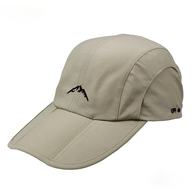 

New Brand Men's Tri-fold Brim Baseball Cap Summer Waterproof Sun Hat Outdoor Sports Fishing Portable Dad Hat Trucker Hat Unisex