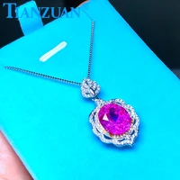 1012mm with inclusions 925 silver and gold fashion oval shape artificial pink ruby jewelry for pendant necklace