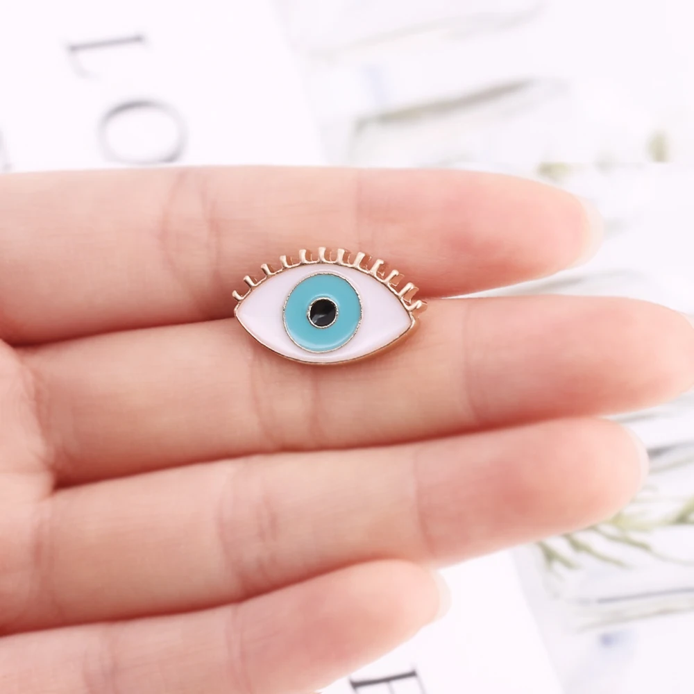 Синяя эмалированная брошь от сглаза джинсовая булавка для лацкана значок