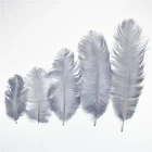 Серые страусиные перья для поделок 15-70 см6-28 дюймов, высокое качество, большие страусиные перья, Декор, Плюмы, карнавальные ремесла, свадебные украшения