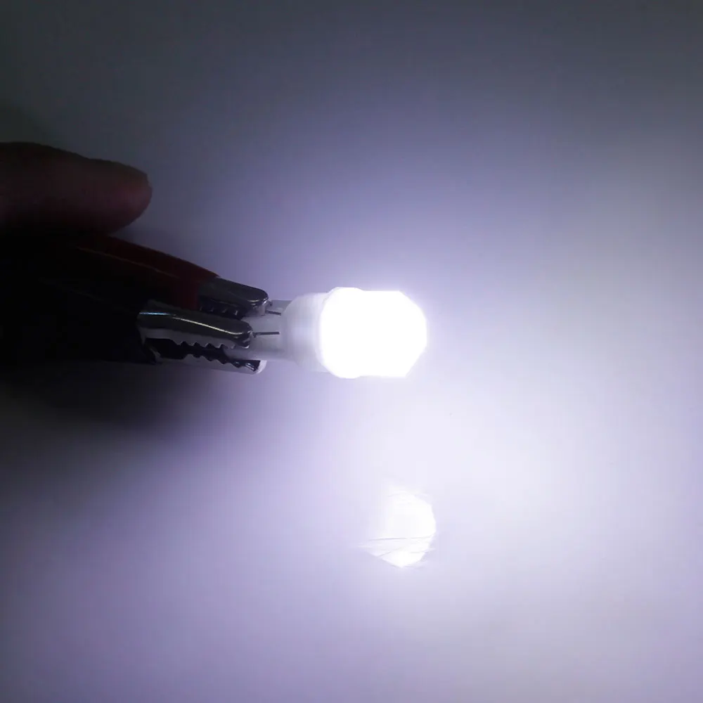 10 шт. керамическая Светодиодная лампа T10 W5W 194 светодиодный LED Canbus 4SMD 168