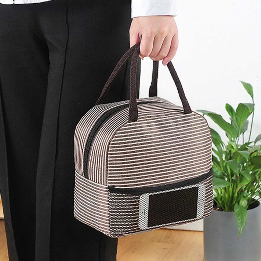 Портативный Термоизолированный кулер Bento ланч бокс Женская Холщовая Сумка ретро