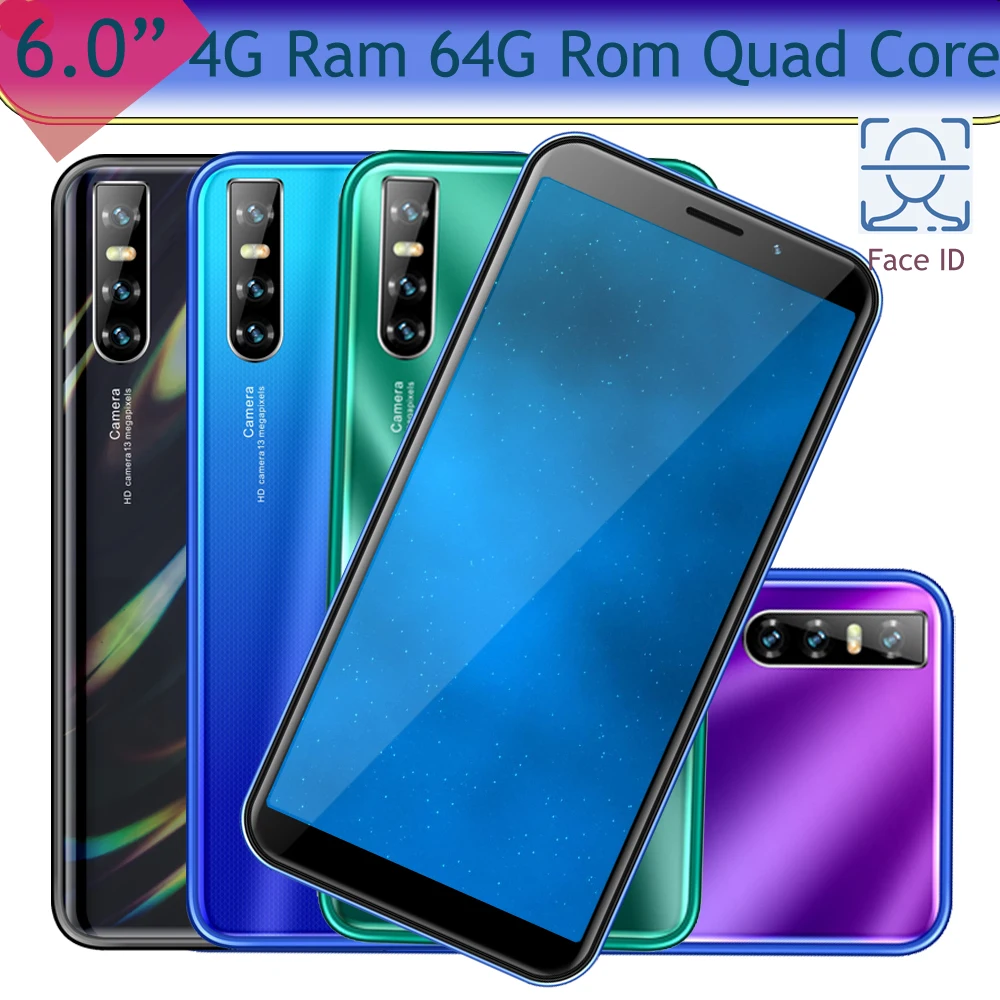 

Смартфон A2, глобальная версия, 6 дюймов, 4 Гб ОЗУ 64 Гб ПЗУ, MTK6580, 13 МП, HD большой экран, Android, разблокированный, распознавание лица