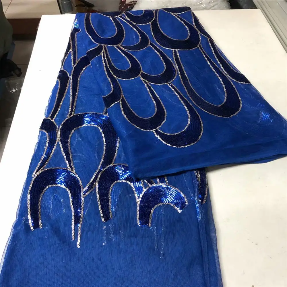 Африканские блестки сетчатые кружевные ткани 2020 высокая яркость королевский