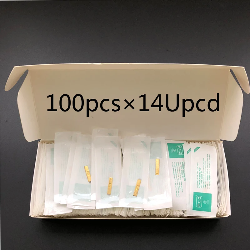 100 шт. U образные иглы для перманентного макияжа бровей 14 пин 0 25 мм|Иглы тату| |