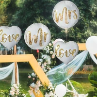 3pcs 18inch foil round love heart helium balloon inflatable mr mrs balloon for engagement bride to be wedding party decoration