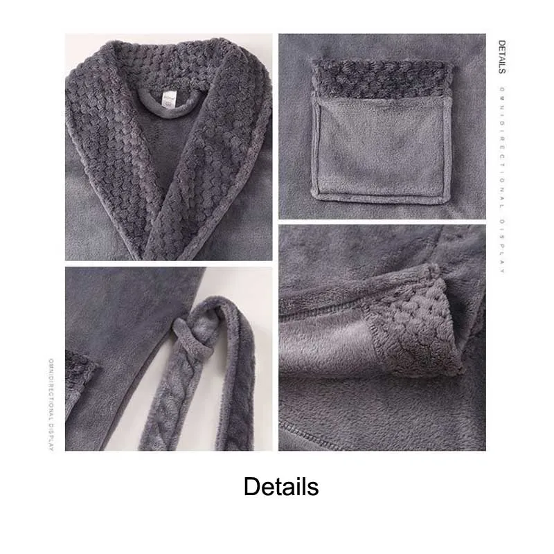 Женский зимний утолщенный теплый фланелевый длинный халат женский для