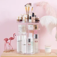 360 degree rotating makeup organizer brush holder jewelry case cosmetic storage box shelf new fashion