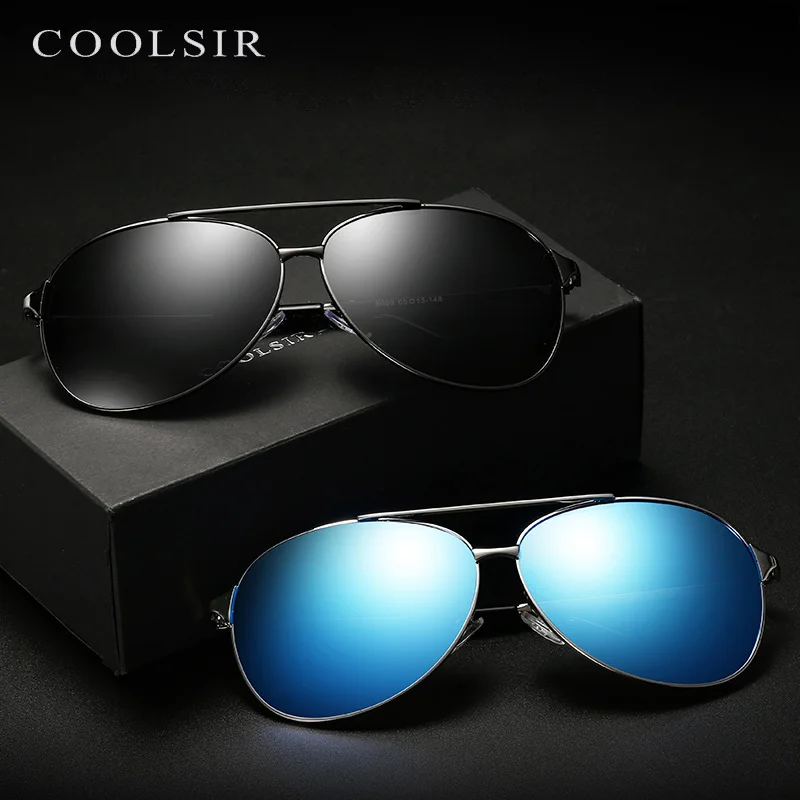 Брендовые мужские винтажные поляризационные солнцезащитные очки Coolsir 8009