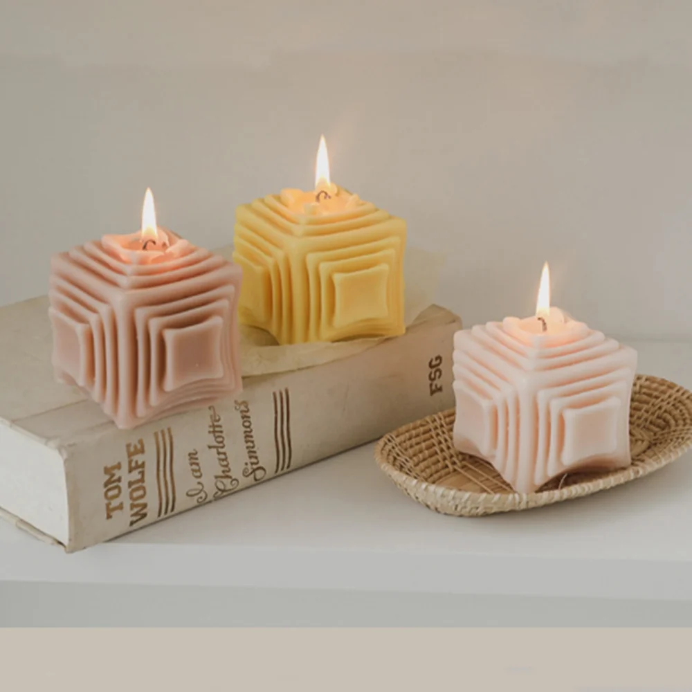 

Multilayer Rubik's Cube Candle Wax Fragrance Candle Scented Candles Home Geometric Decoration Cube Wax Home Decoration