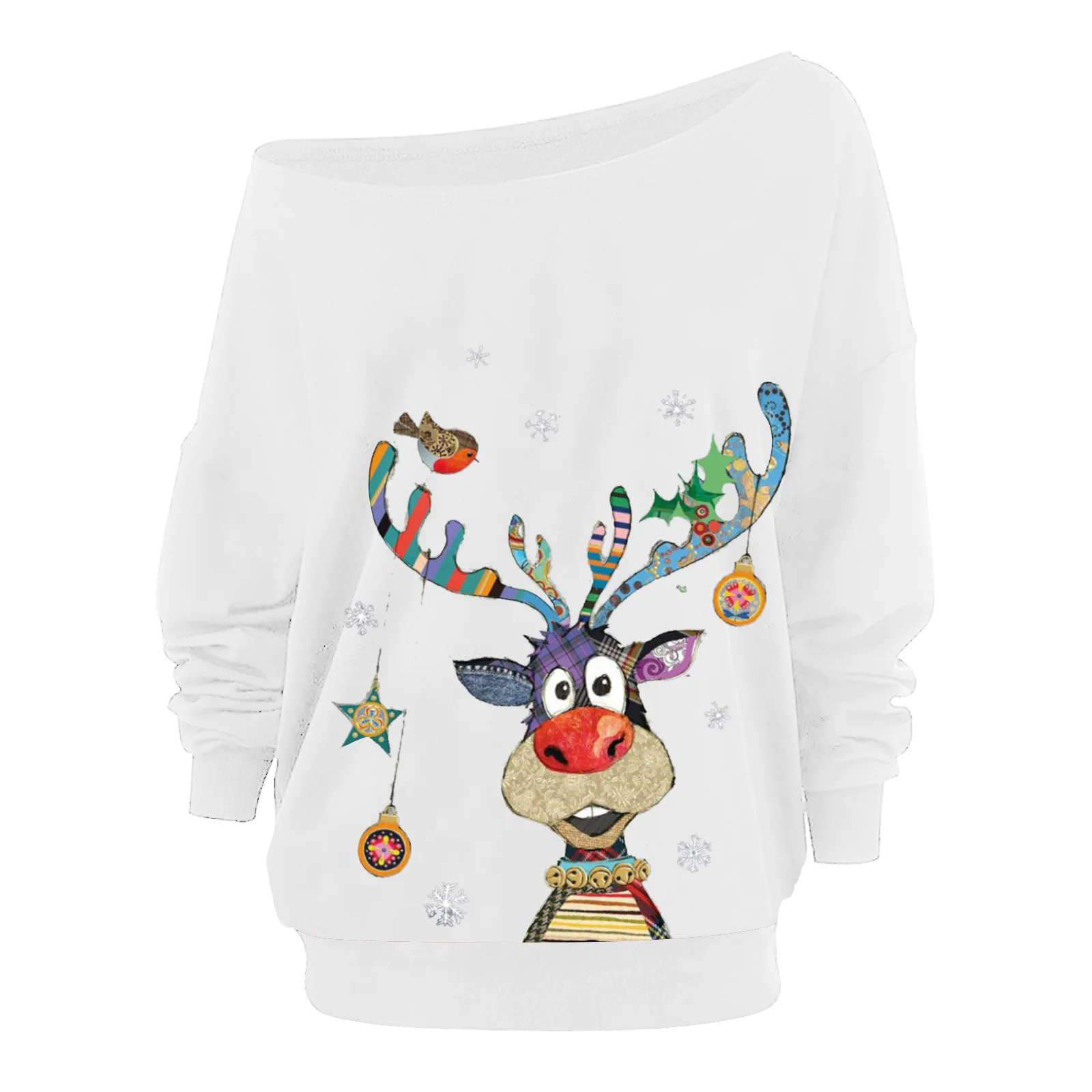 

New women's Christmas deer printed long sleeve sweater in autumn and winter 2020