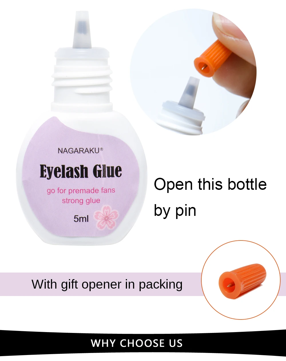 NAGARAKU клей для наращивания ресниц, макияж, 5 мл, быстро сохнет, русский объем, клей для ресниц, сильный клей, авто-веер, ресницы