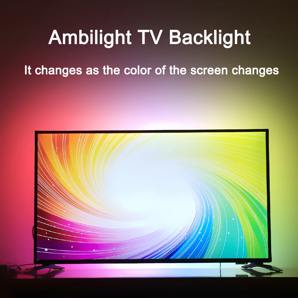 Ambilight динамическая ТВ ПОДСВЕТКА ДЛЯ 4K HD tv HDMI устройство гибкие Смарт пиксели RGB Светодиодные полосы DC5V Raspberry Pi 40-80 дюймов полный комплект