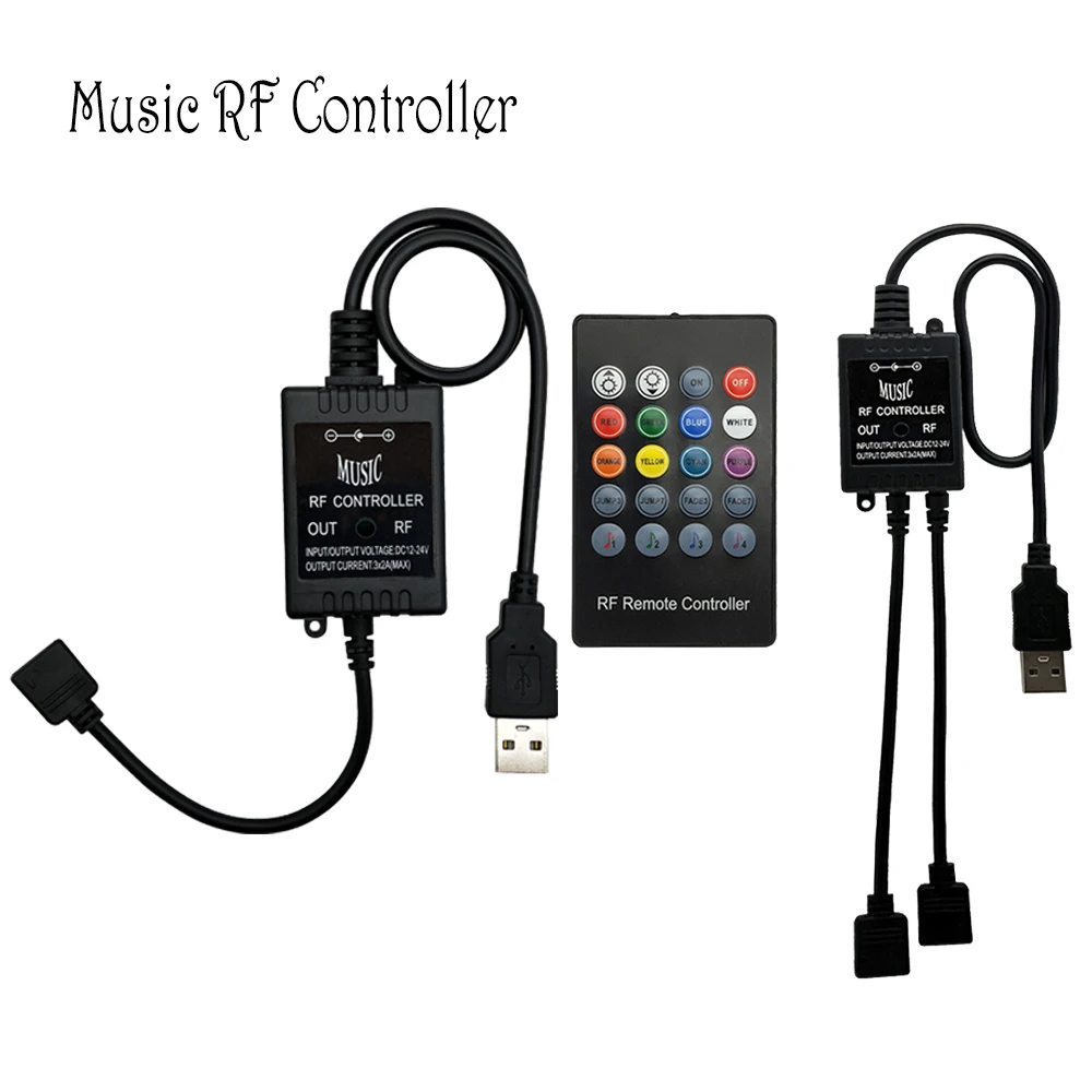 20 ключей USB музыкальный контроллер RF RGB черный звуковой сенсор пульт