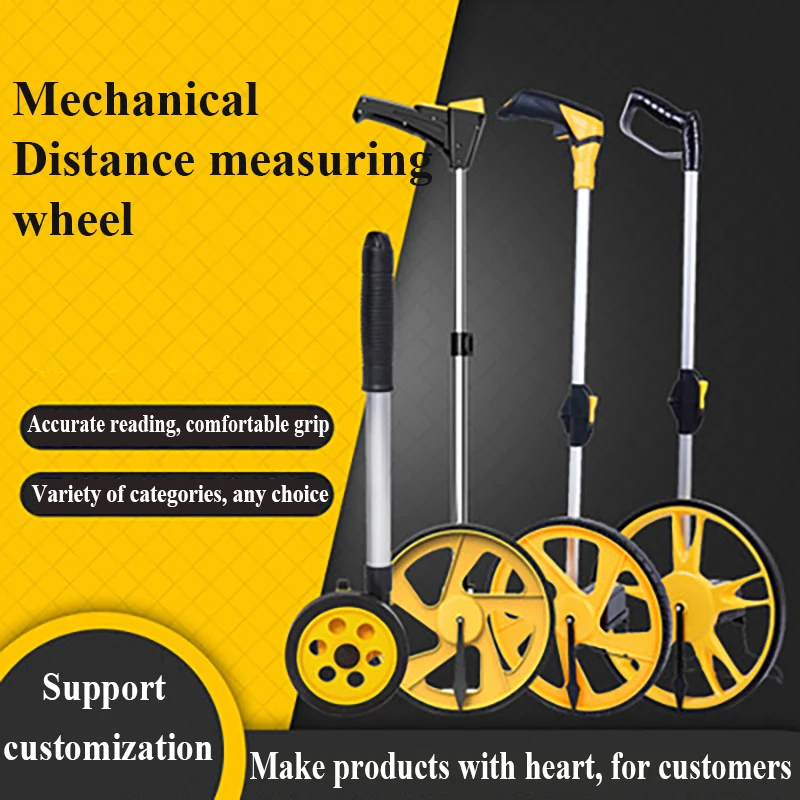 

Free Shipping Handheld Wheel Distance Measure Mechanical Wheel Range Finder Foldable Digital Display Mechanical Measuring Wheel