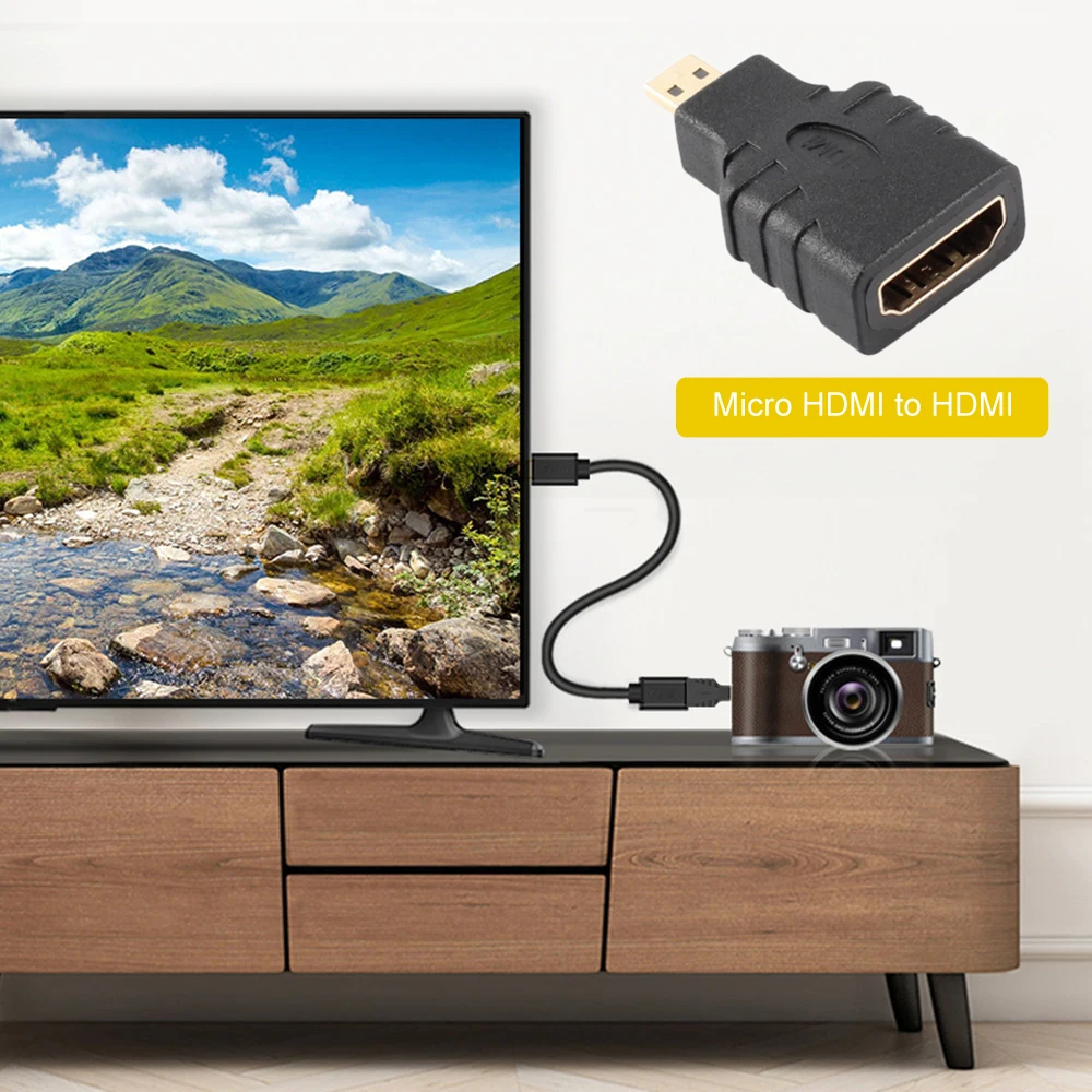 Конвертер HDMI Mini Micro Кабель-адаптер 90/270 градусов M/F в F/F Micro-HDMI штекер-гнездо |