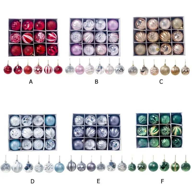 12 шт набор 6 см Рождественская елка подвесной шар ПВХ эстетика изысканный кулон