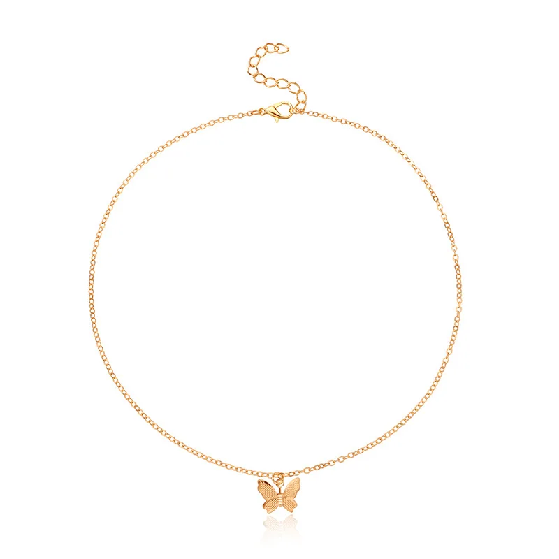 

Trendy Boho Choker Butterfly Pendant Chain Gold Color Necklace for Women Wedding Party Fashion Jewelry Gift