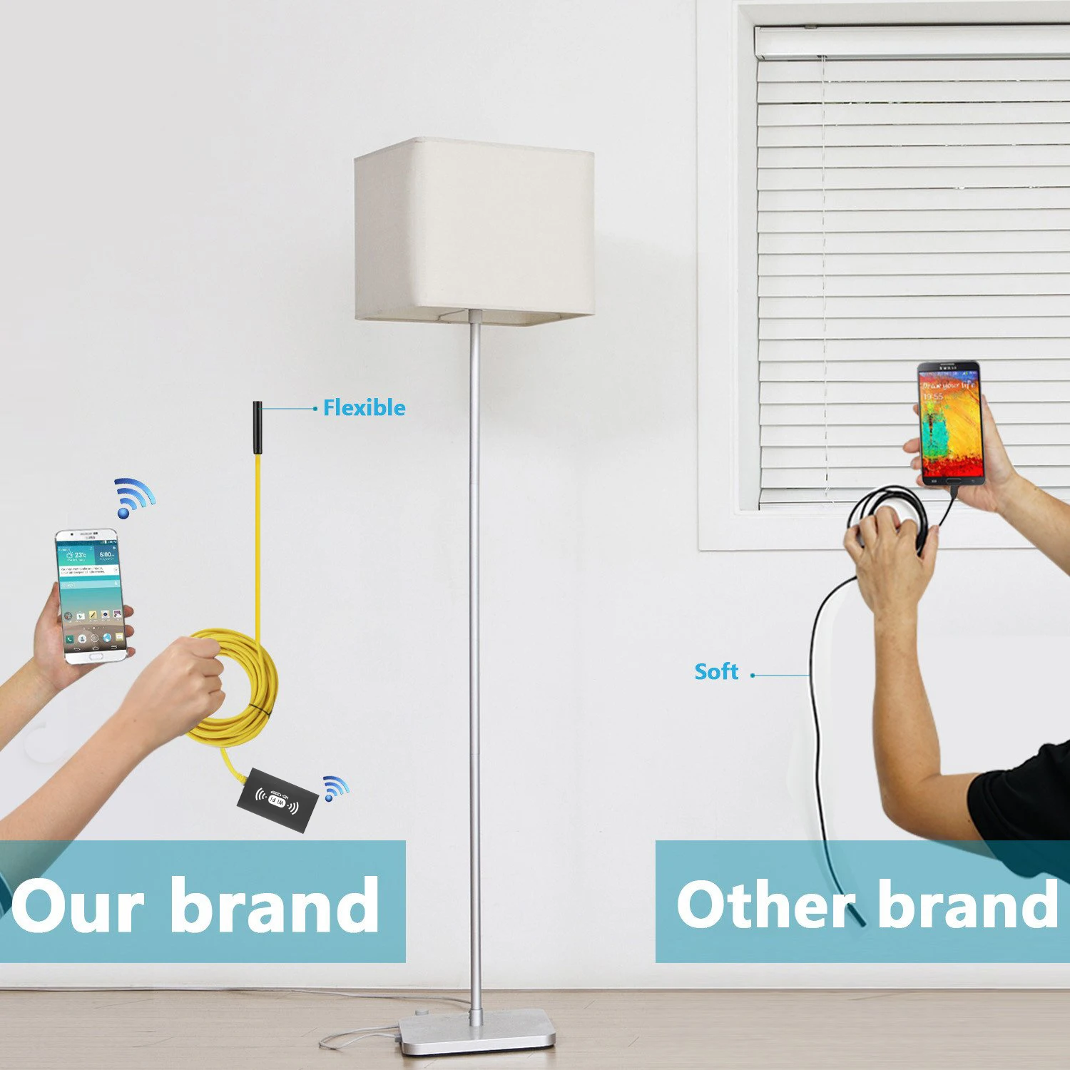 Камера Эндоскоп беспроводная 8 мм IP68 2 м светодиодов|Камеры видеонаблюдения| |