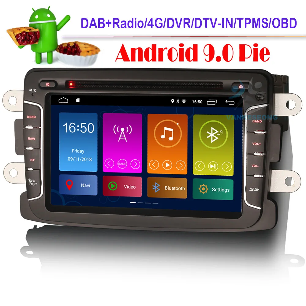 Автомобильный радиоприемник DAB + на Android 9 0 с спутниковой навигацией 7