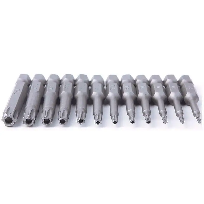 

Torx Screwdriver Bits Head Magnetic Attachment Tool For electric drill 12pcs Kit
